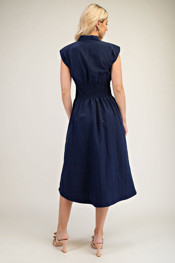 Belle Zipper Maxi Dress - Navy