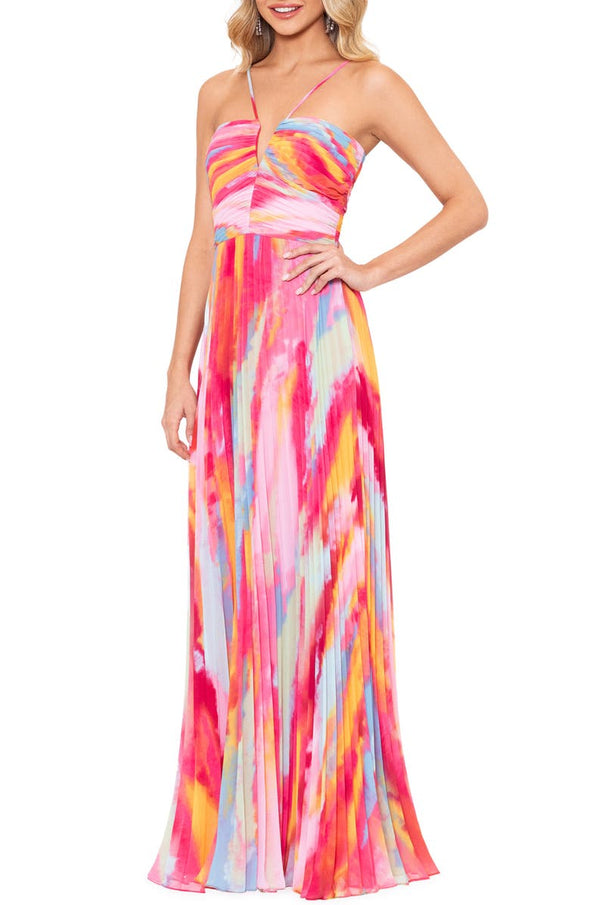 Cindy Xscape Chiffon Halter Maxi