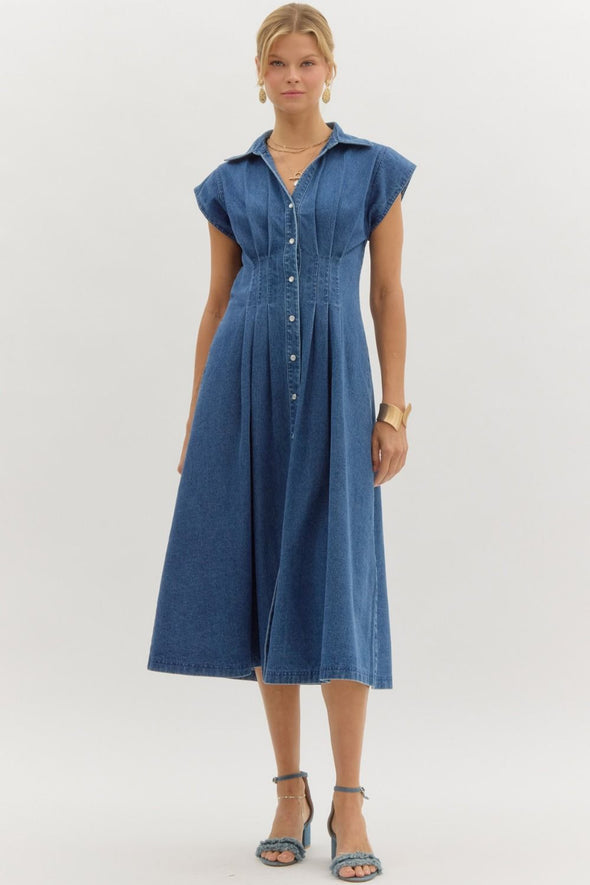 Charlotte Denim Maxi Dress - Dark Wash