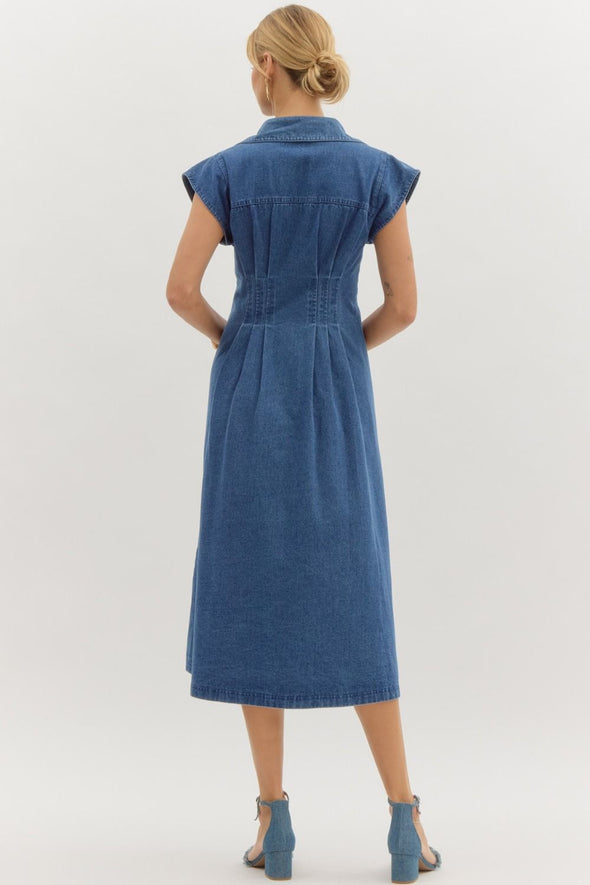 Charlotte Denim Maxi Dress - Dark Wash