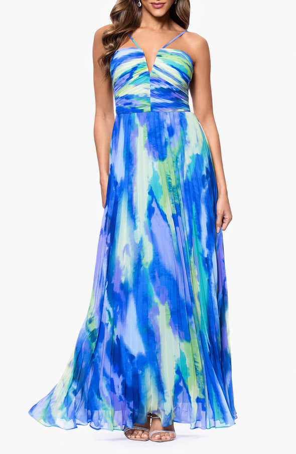 Sheri Xscape Chiffon Halter Maxi