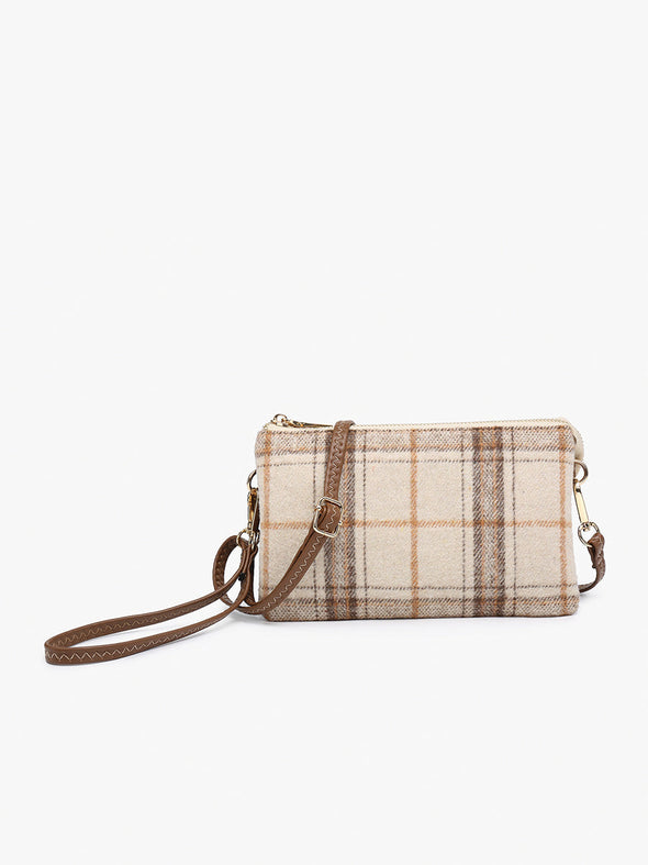 Kingsley Clutch - Beige Plaid