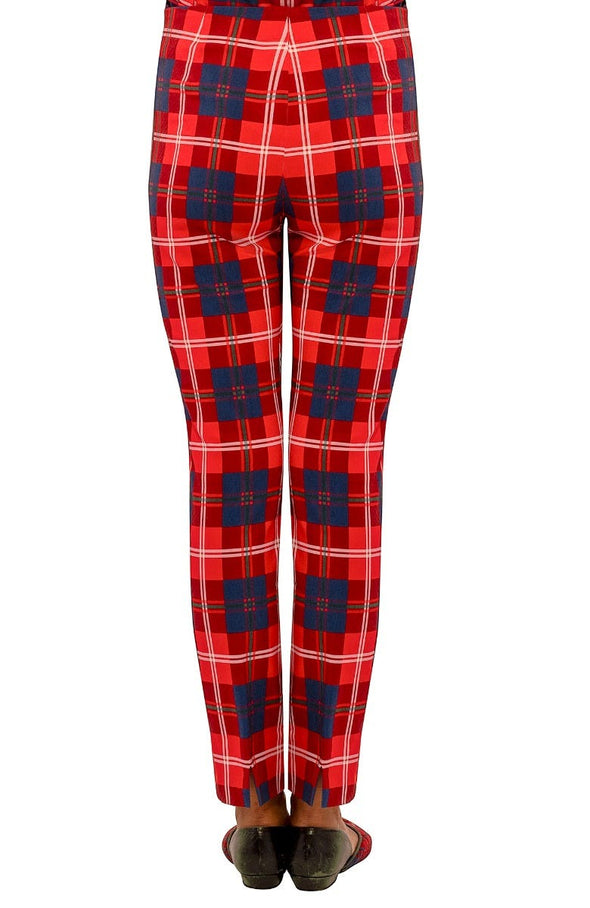 Gretchen Scott Pull On Pants - Middleton Plaid - Red