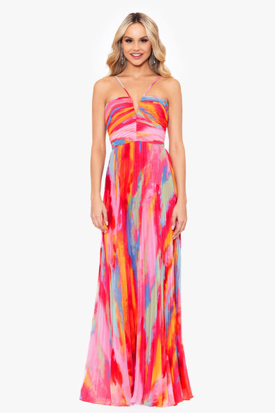 Cindy Xscape Chiffon Halter Maxi